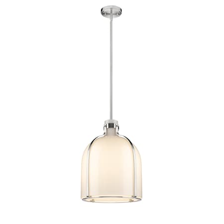 Z-Lite Pearson 1 Light Pendant, Brushed Nickel & White Opal 818-12BN